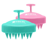 HEETA scalp massager two-pack with soft silicone bristles for deep cleansing and oil control