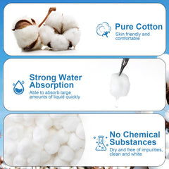 Heigble organic cotton balls designed for nail polish removal and gentle cleansing.