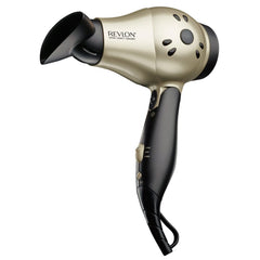 Helen Of Troy Revlon 1875W folding-handle dryer enables compact travel styling.