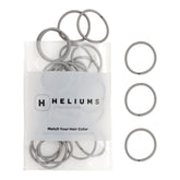 Heliums small gray hair ties pack 48 for quick secure ponytails on fine hair.