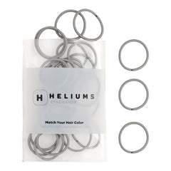 Heliums small gray hair ties pack 48 for quick secure ponytails on fine hair.