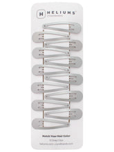Heliums Snap Hair Clips in silver-gray 2in closeup, ideal for quick, secure everyday styling.