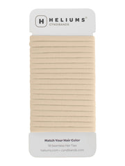 Heliums thin seamless hair ties beige blonde 6mm pack blend with blonde hair for discreet style