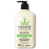 Hempz Age-Defy bottle demonstrates quick absorption for daily moisturizing.