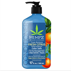 Hempz Biotin Conditioner bottle-front shows triple moisture for dry hair.