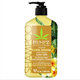 Hempz Biotin Hair Shampoo bottle with light floral banana scent for color-safe cleansing.