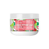 Hempz Crushed Peppermint Sugar Scrub jar close-up for polished, refreshed skin prep