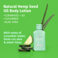 Hempz cucumber aloe travel size packaging ideal for on-the-go hydration