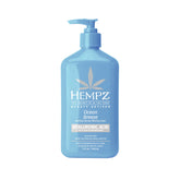 Hempz Ocean Breeze lotion bottle for daily moisturization and hydration.