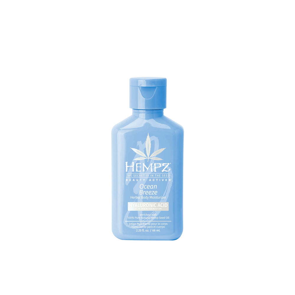 Hempz Ocean Breeze mini bottle for travel hydration on dry skin