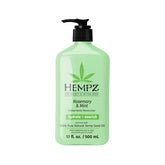 Hempz rosemary mint 17oz bottle pouring for instant hydration