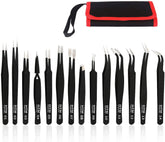 HengTianMei precision tweezers set in protective case for travel and organization