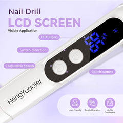 HengYuaoler nail drill compact-lightweight body for comfortable handheld use.