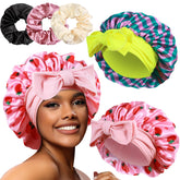 Heniho 2+3 large satin bonnets packaged, ready to protect hair overnight.