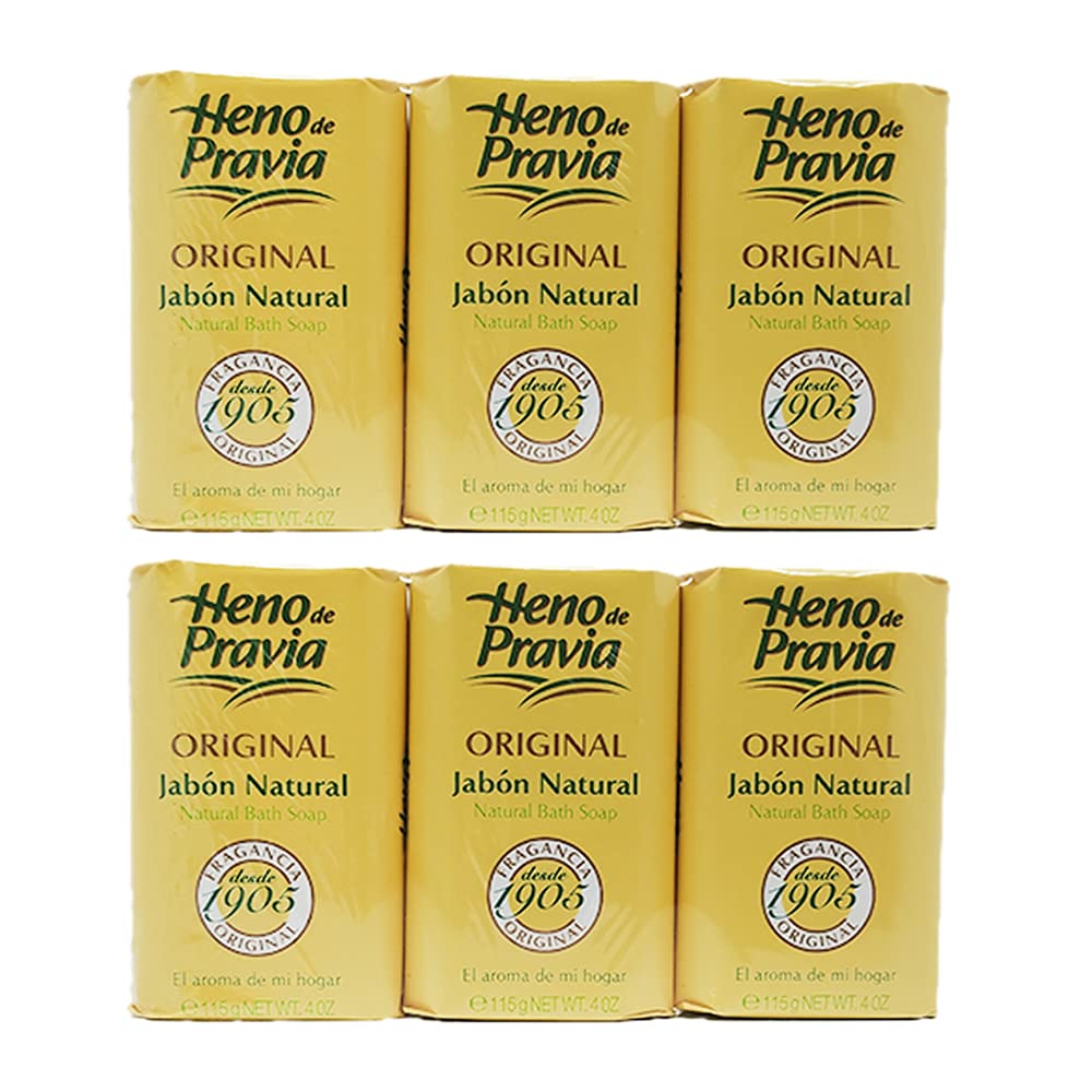 Heno de Pravia soap original large bar pack with six bars ideal for everyday cleansing