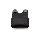 Henson Shaving Razor Leather Head Cover closed view protects blade and finish during storage.
