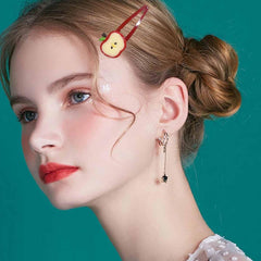 Accesorios Heogacinlia: 8 piezas de clip de pelo manzana roja para todo tipo de cabello.