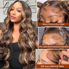 Hepnok honey blonde human hair wig highlighting vibrant color and soft texture