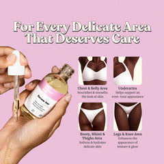 Her Fantasy Box Renew Her oil packaging showcases clean, premium care