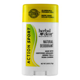 Herbal Clear Naturally action sport deodorant package shows extended protection for active days