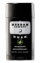 Herban Cowboy DUSK 3-pack outer pack highlights aluminum-free formula for clear wear