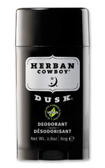 Herban Cowboy DUSK 3-pack outer pack highlights aluminum-free formula for clear wear