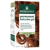 Herbatint 7R Copper Blonde bottle closeup, ammonia-free formula for gray coverage