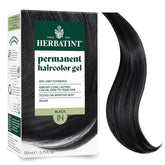 Herbatint permanent hair dye 1N black bottle closeup showing potential for even gray coverage.