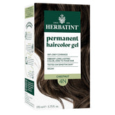 Herbatint permanent hair dye 4N Chestnut application demonstrates easy at-home coloring with natural-looking results.