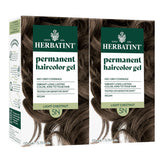 Herbatint permanent hair dye 5N light chestnut bottle application shows natural gray coverage