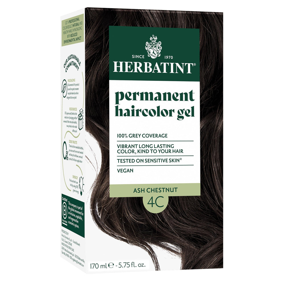 Herbatint 4C ash chestnut dye bottle showing rich color option for gray coverage