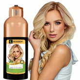 HERBBY gray hair coverage shampoo bottle pouring for even transformation