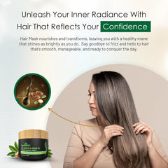 Close-up of Herbishh Argan Hair Mask jar with creamy texture for deep conditioning