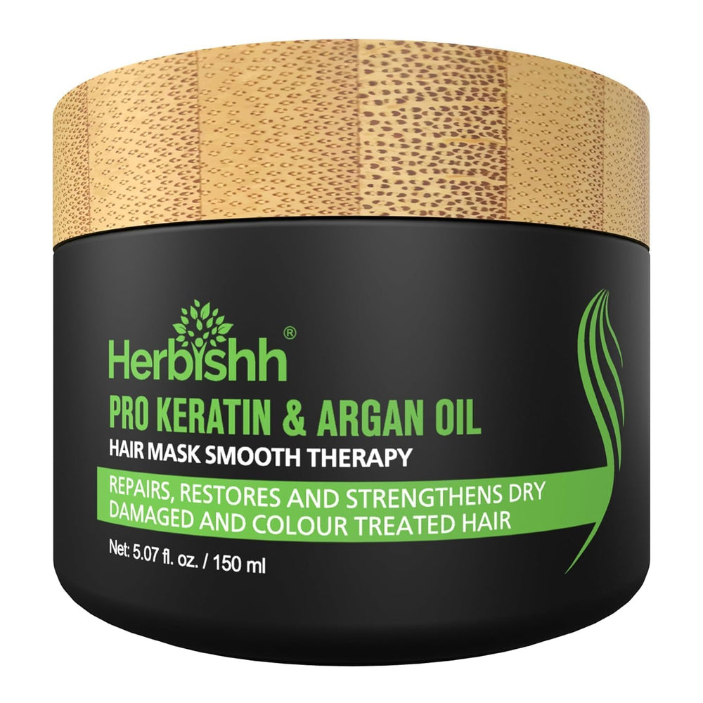 Herbishh Argan Hair Mask packaging showing premium design for on-the-go hydration