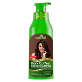 Herbishh hair color shampoo dark coffee bottle pour for quick gray coverage