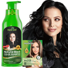 Herbishh Hair Color Shampoo gray hair application for quick coverage.