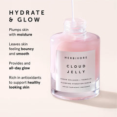 HERBIVORE Cloud Jelly application on skin shows quick absorption and fresh hydration.