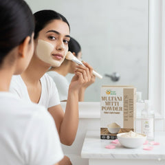Herbs Botanica Multani Mitti packaging featuring pure natural clay.