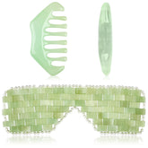 Hercicy jade eye mask close-up showing smooth green jade for cooling relaxation