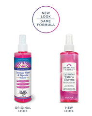 Heritage Store lavender mist spray applied for refreshed skin and hair softness.
