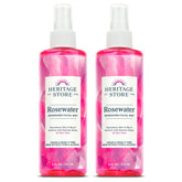 HERITAGE STORE Rosewater 2-Pack bottles front for refreshing daily skin care