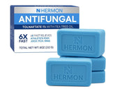 Hermon antifungal soap tea tree bar demonstrates daily cleansing for the skin.