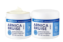 Hermon Arnica Bruise Cream bottle close-up for on-the-go skin support.