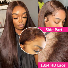 Hermosa 13x4 brown lace front wig bleached lace for versatile styles
