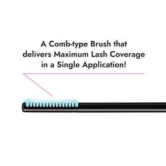 Heroine Make Speedy Mascara Remover brush-application shows precise lash coating for complete cleanse.