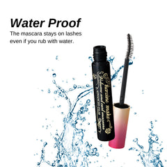 Heroine Make Volume & Curl Mascara waterproof long-lasting image demonstrates smudge-proof wear.