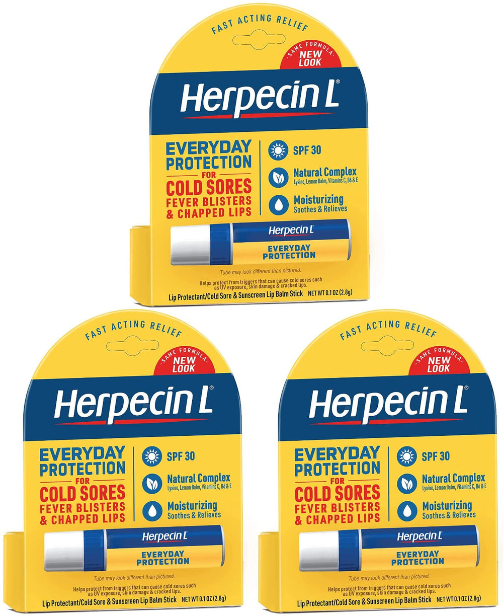 Herpecin-L lip protectant SPF 30 tube front view for daily lip defense.