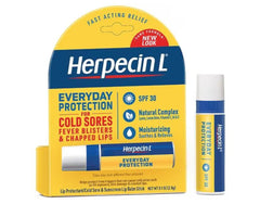 Herpecin-L SPF 30 lip protection demonstrates outdoor sun defense and smooth application.