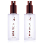 HerStyler Argan Oil Serum bottle closeup showcases lightweight shine boost for all hair types.