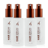 HerStyler Serum 4 Pack bottle closeup highlights frizz-control shine for dry hair